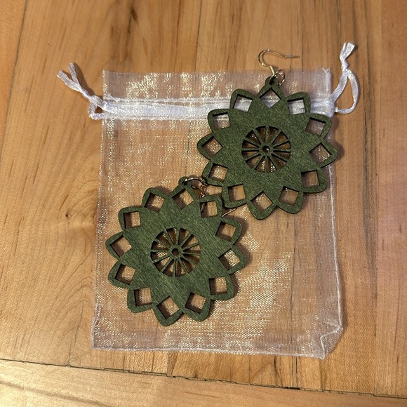 NEW! Wooden earrings! - Picture 2 of 2